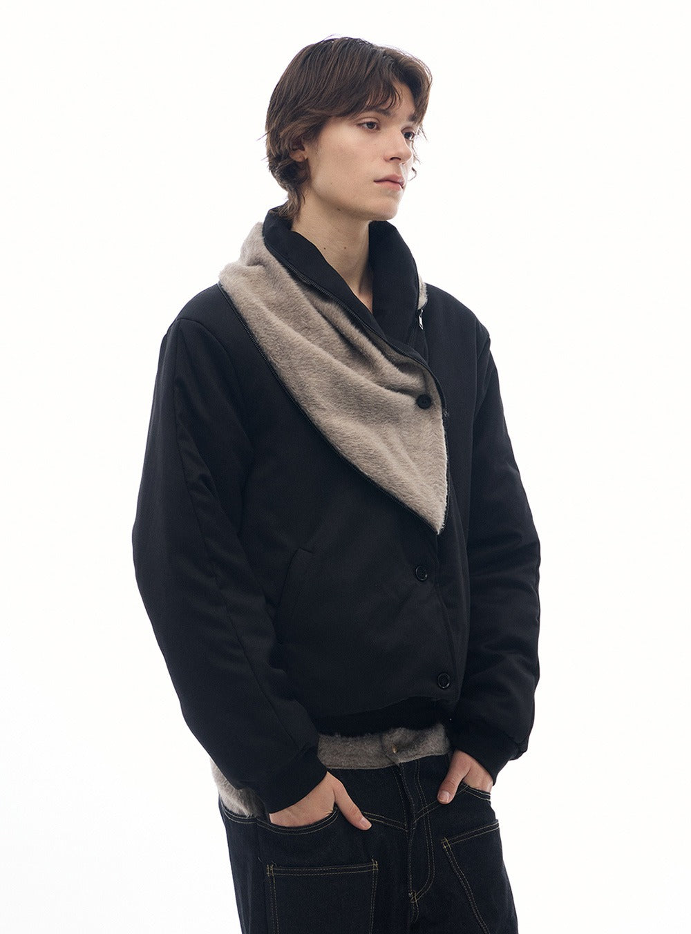 Luxury Fur Lapel Wool Jacket