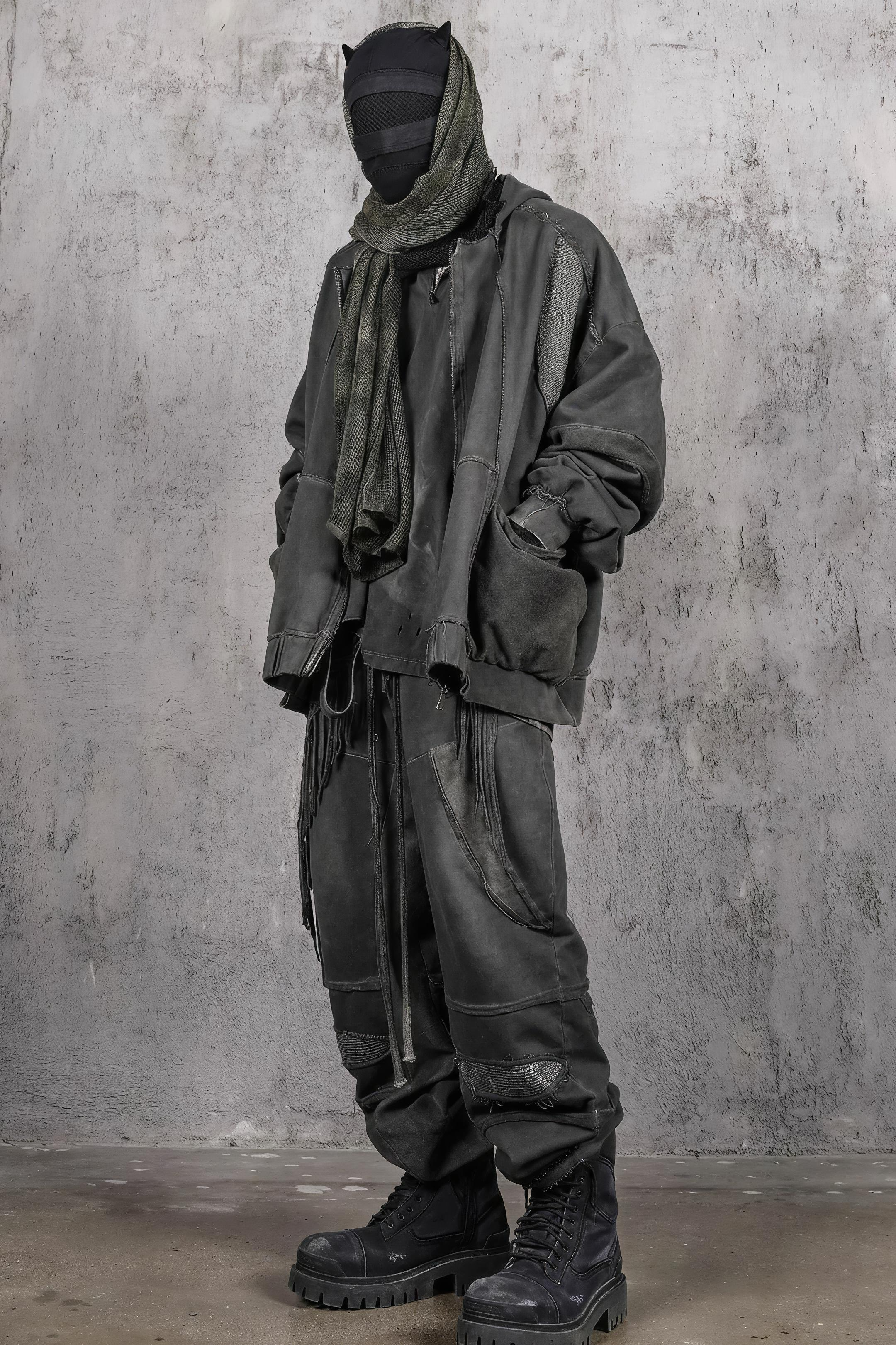 Distressed Demon Clad Deconstructed Pants