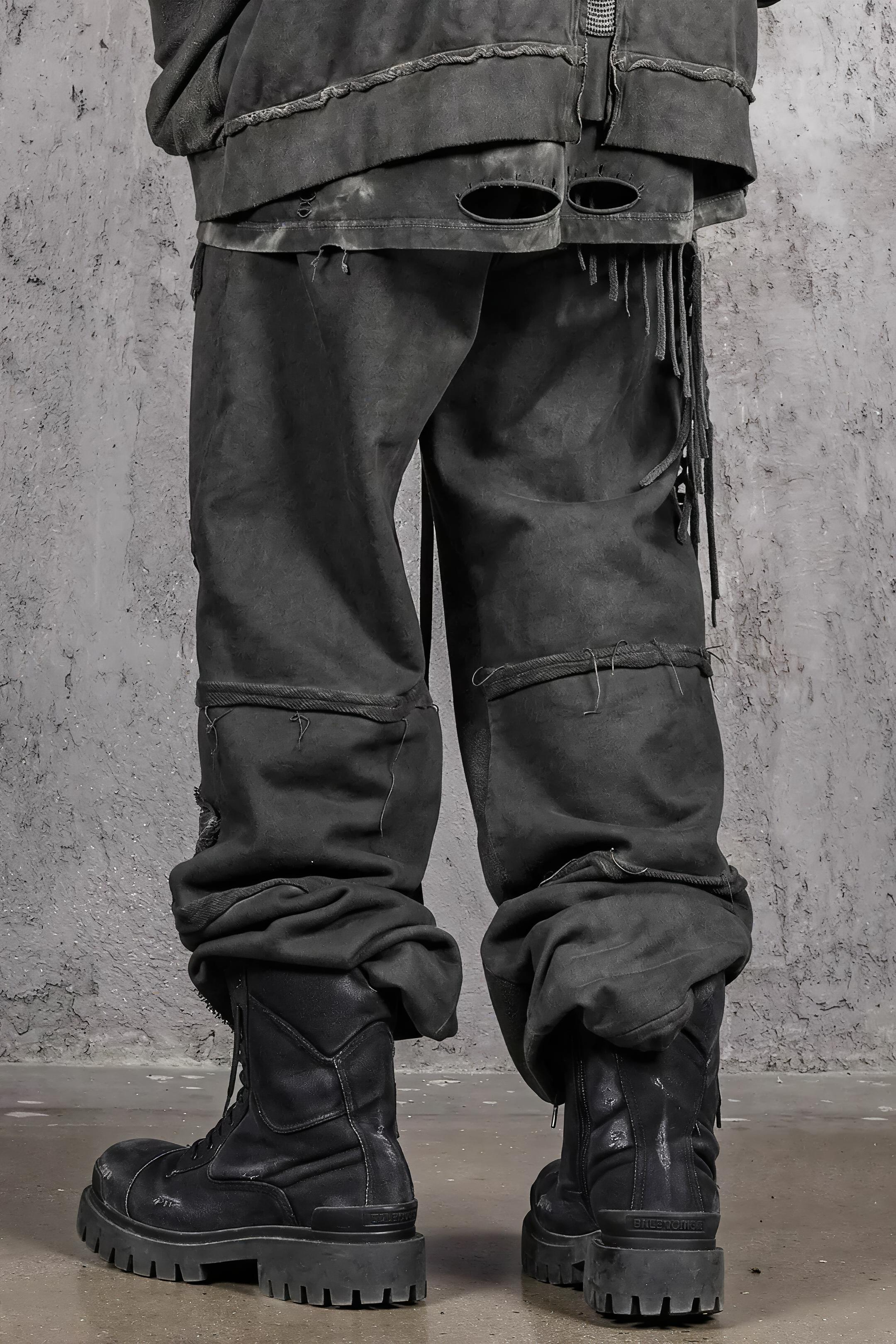 Distressed Demon Clad Deconstructed Pants
