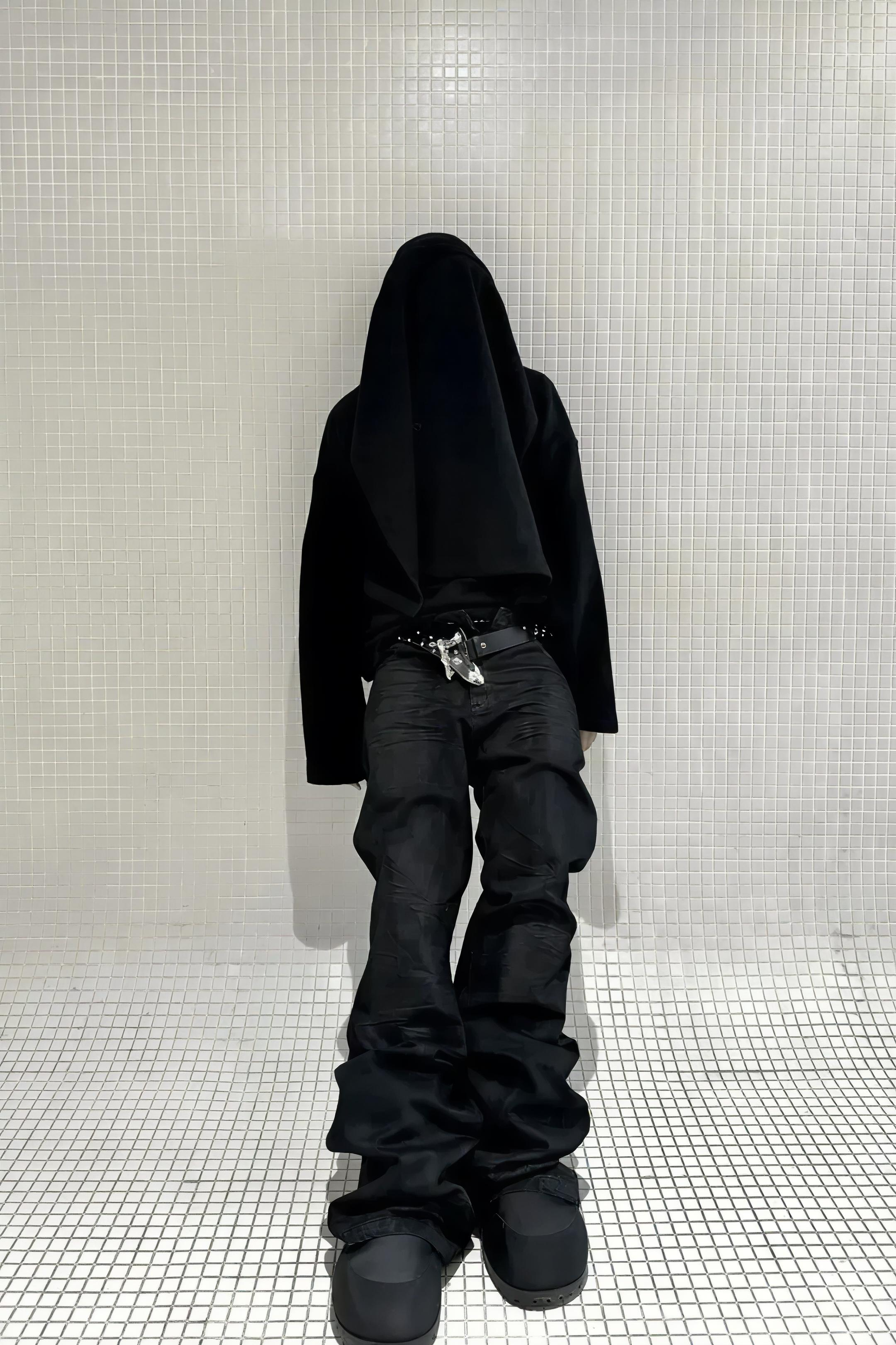 Gothic Metal Waxed Flare Jeans