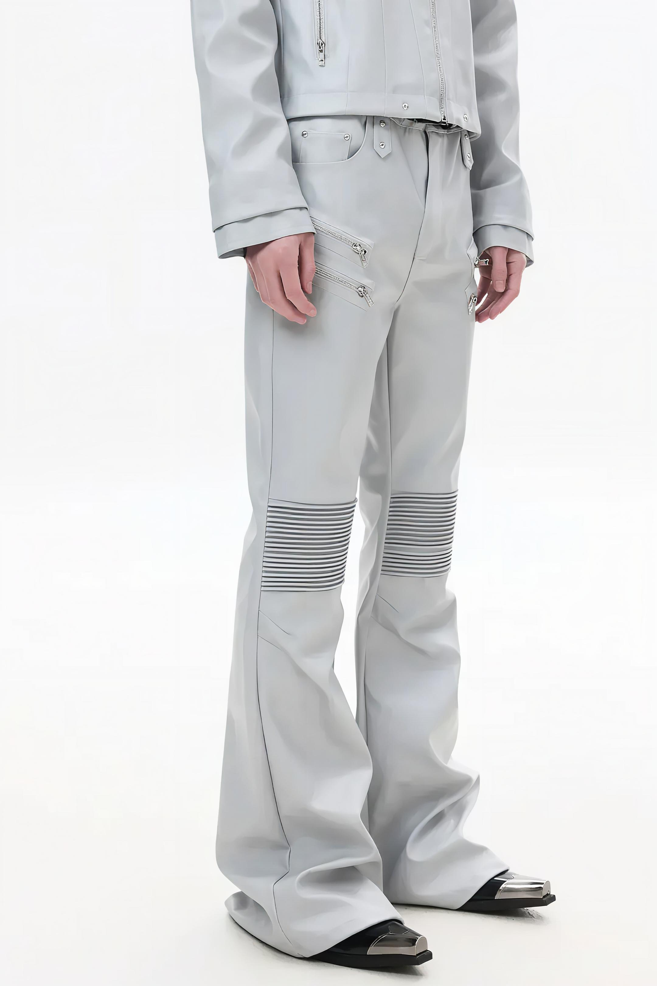 Light Armored Zip Flare Pants