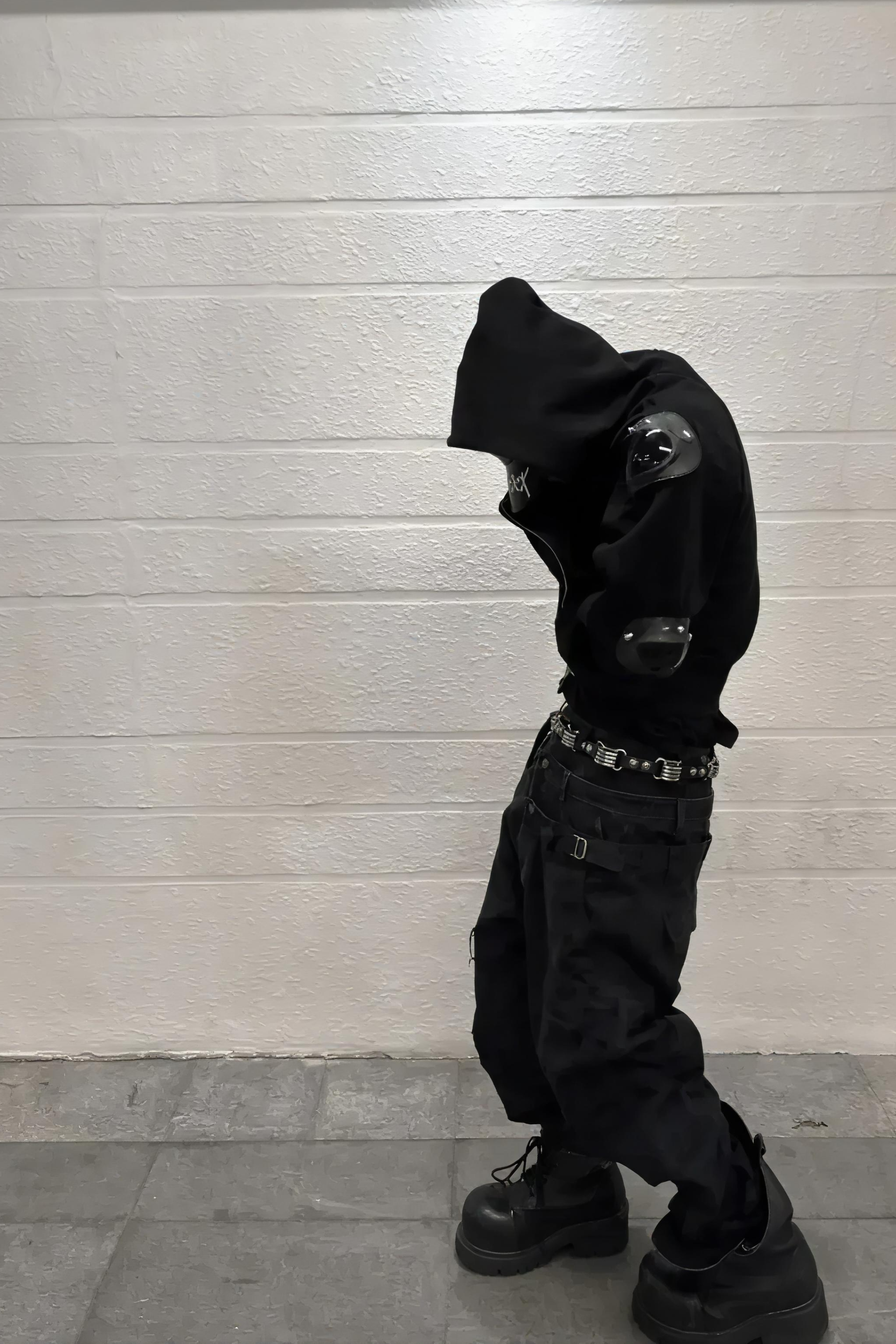 Triple Waistband Distressed Cargo Jeans