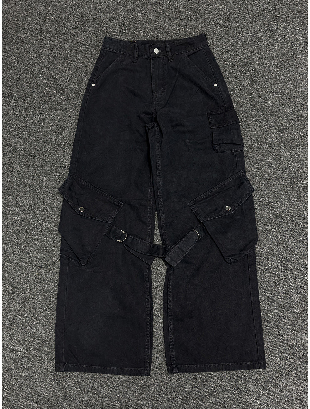 Black Strap Minimalist Workwear Pants