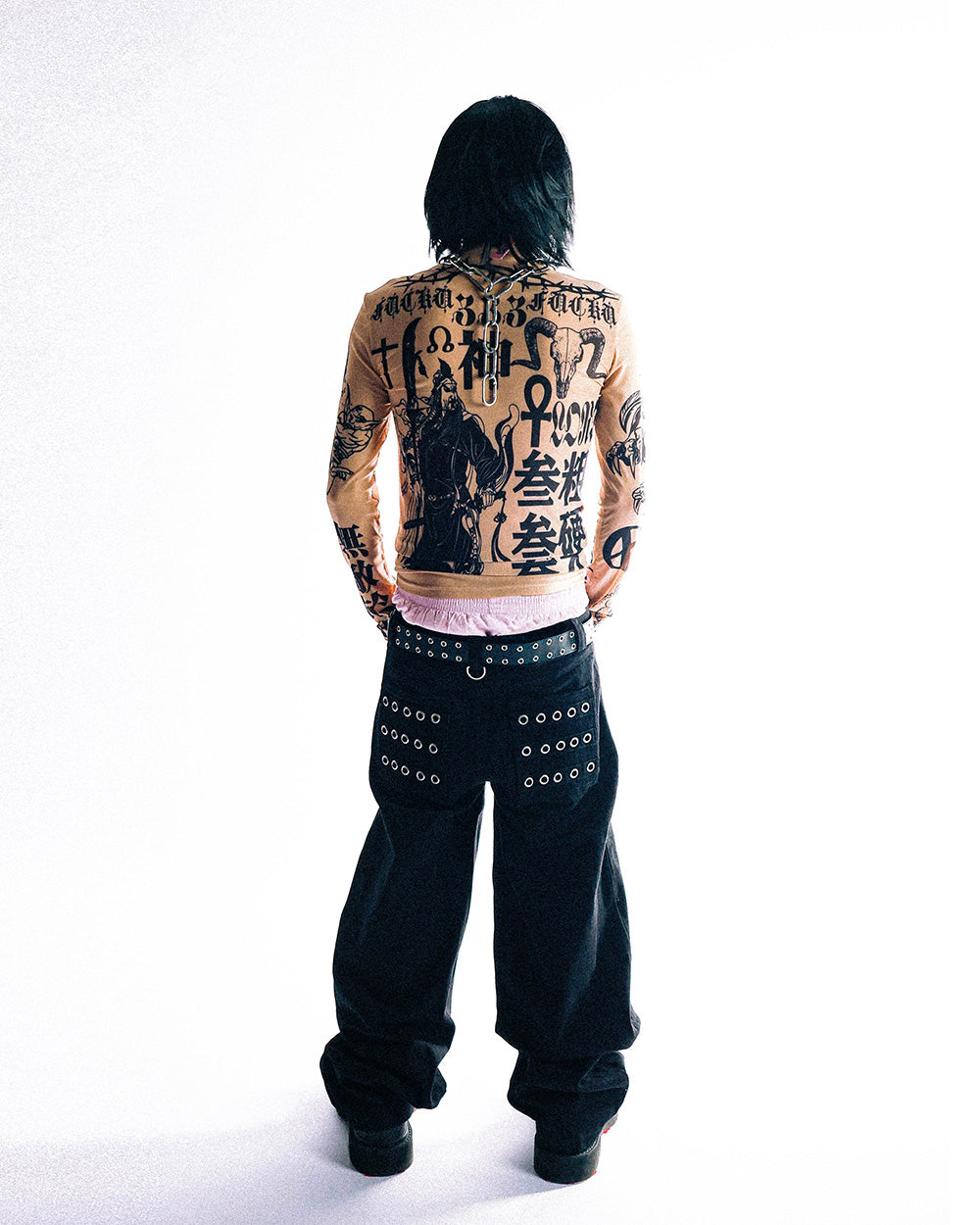 Grommet Row Baggy Jeans