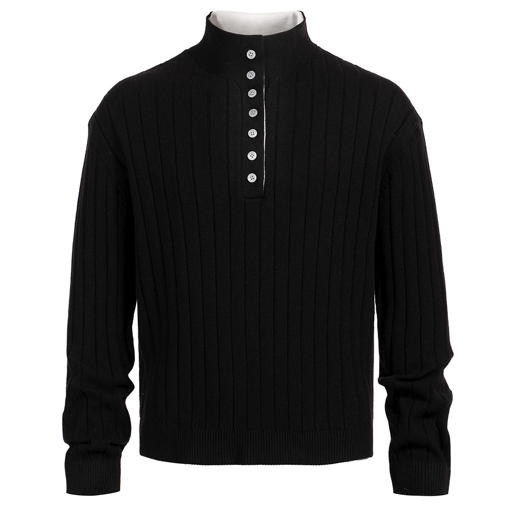 Dual Style Wool Blend Knit Pullover