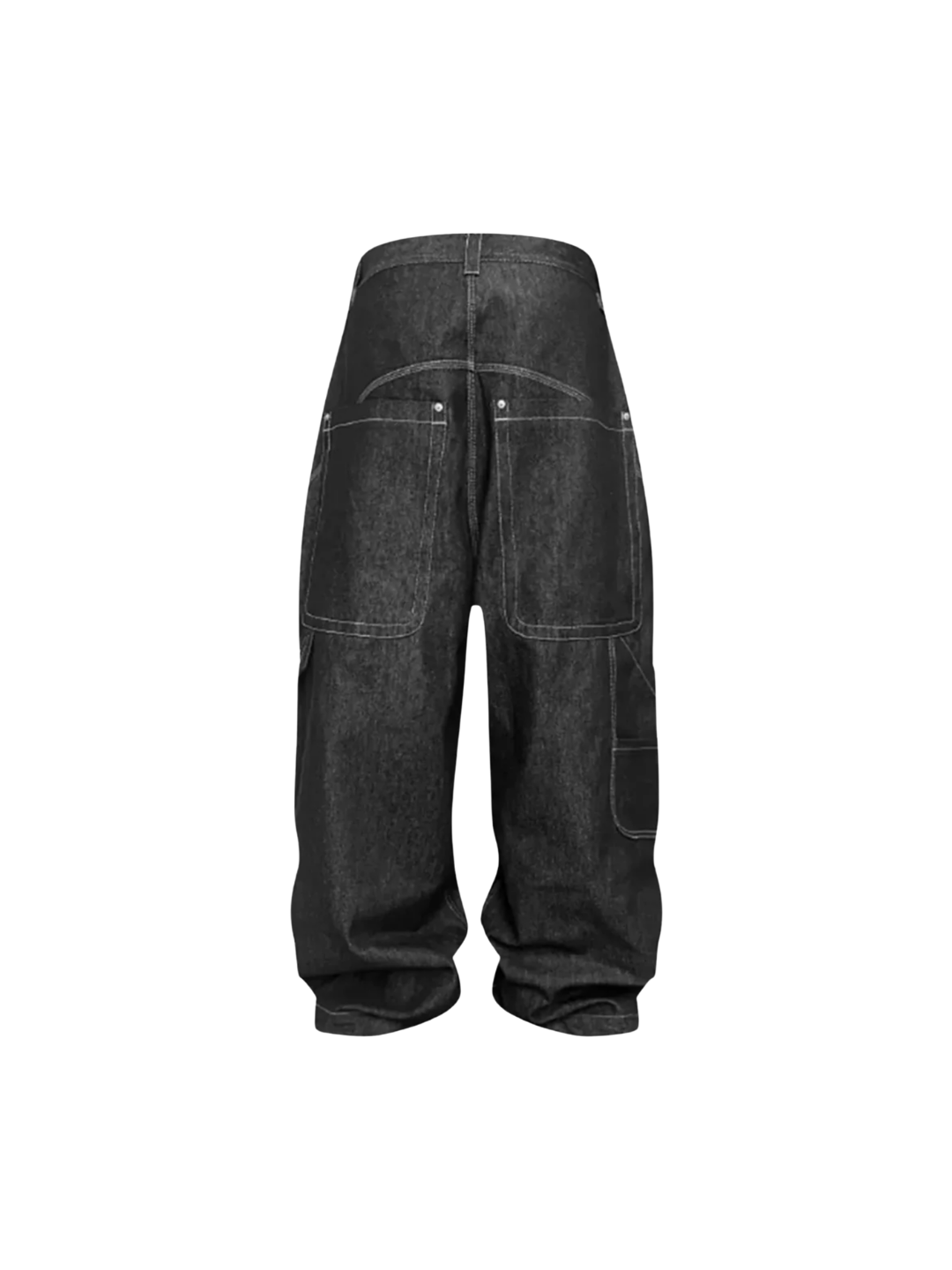 Large Pocket Straight Baggy Jeans