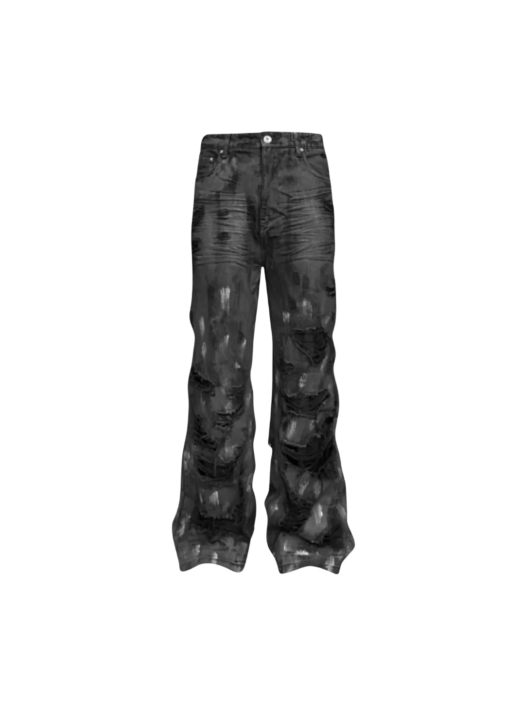 Hand Distressed Wide Leg Jeans