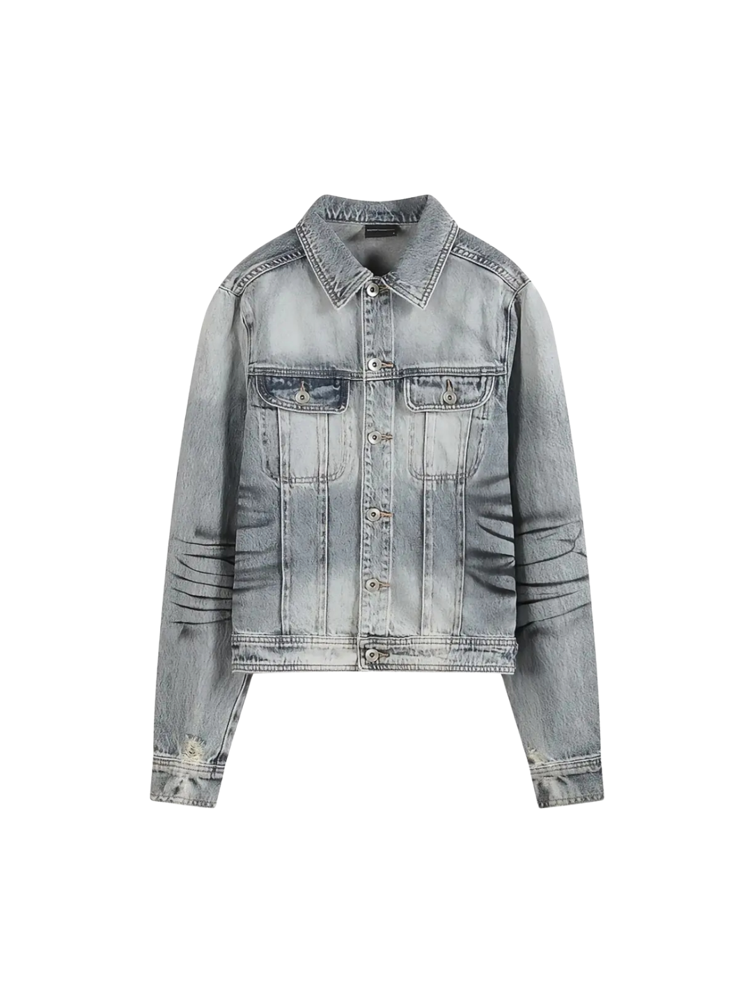 KNIGHT Tiger Pattern Sprayed Denim Jacket