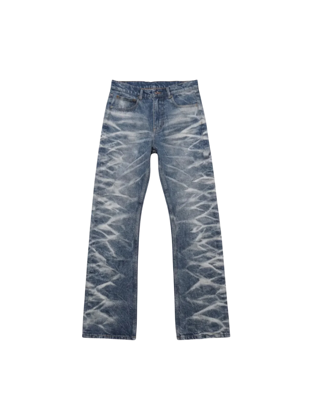 Lightning Pattern Faded Denim
