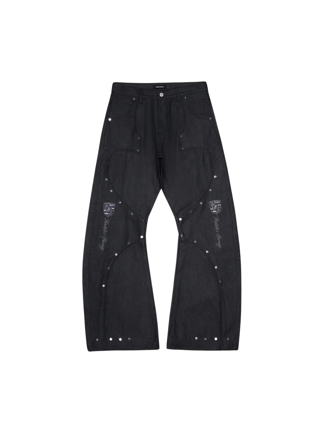 Racing Rivet Deconstruct Cow Pants