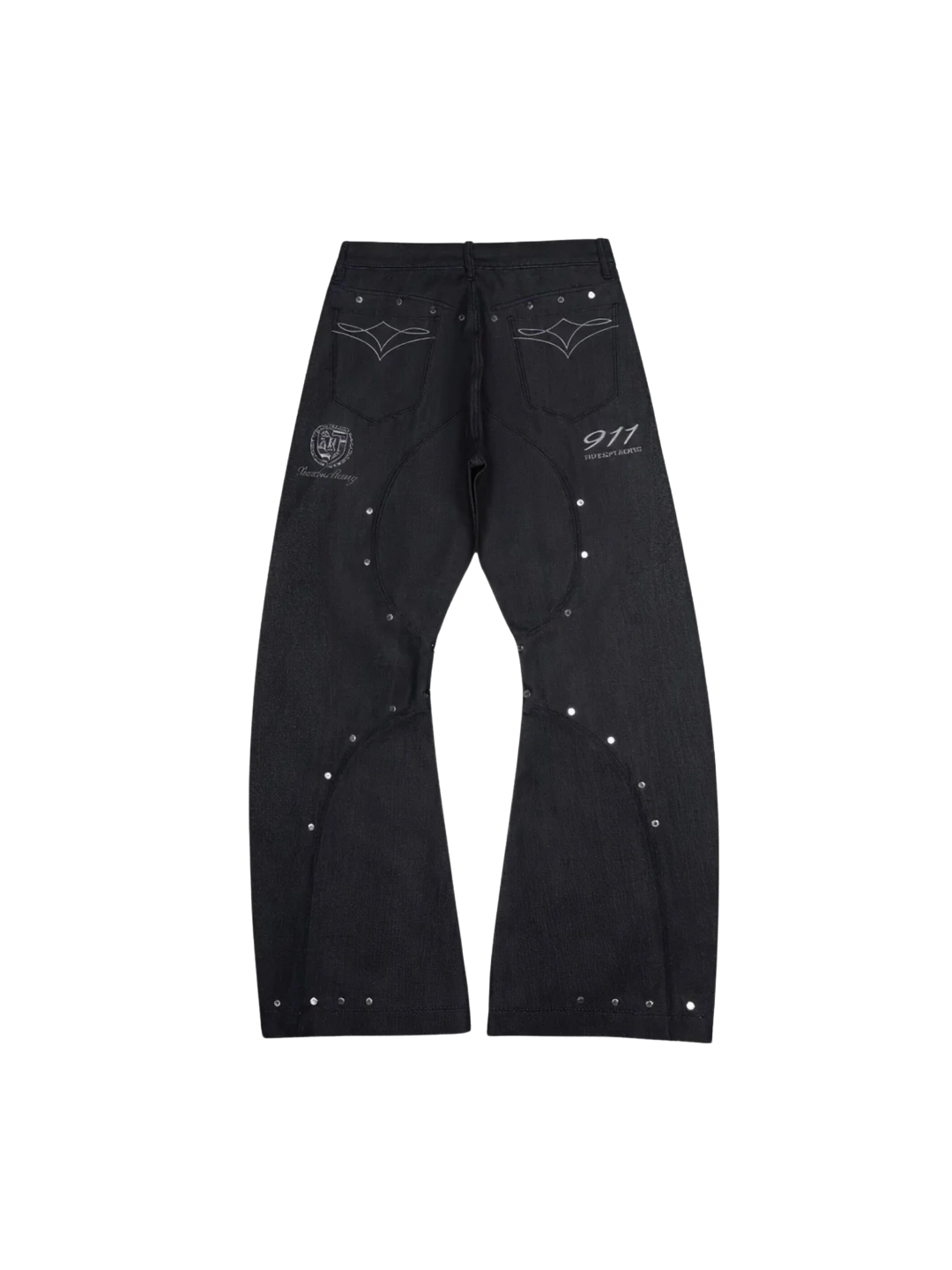 Racing Rivet Deconstruct Cow Pants