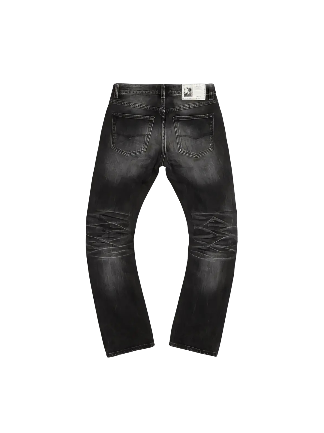 Ripple Cracked Super Long Denim Pants
