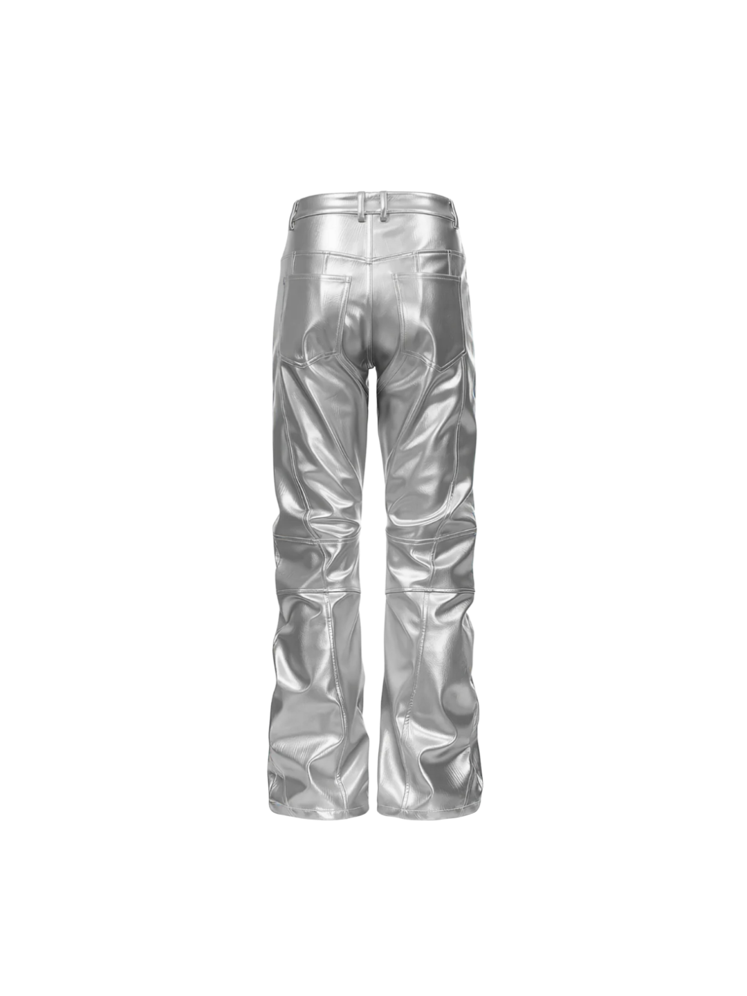 Silver Liquid Leather Pants