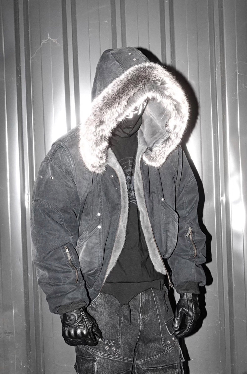 Dual Face Fur Collar Bomber