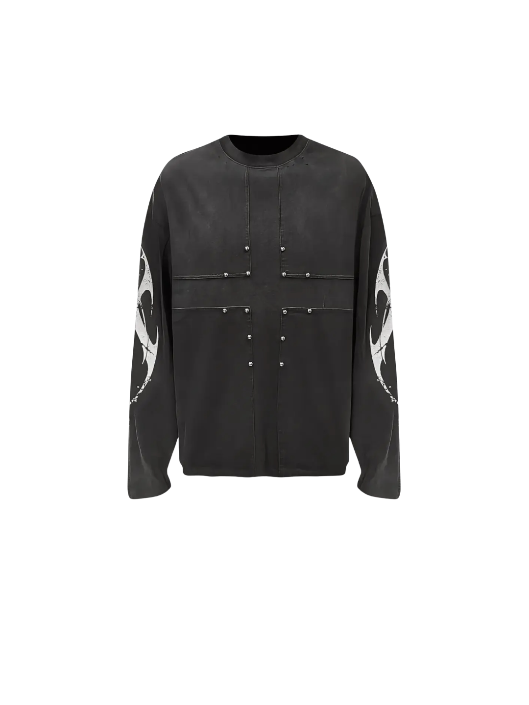 Distressed Cross Long Sleeve T-shirt