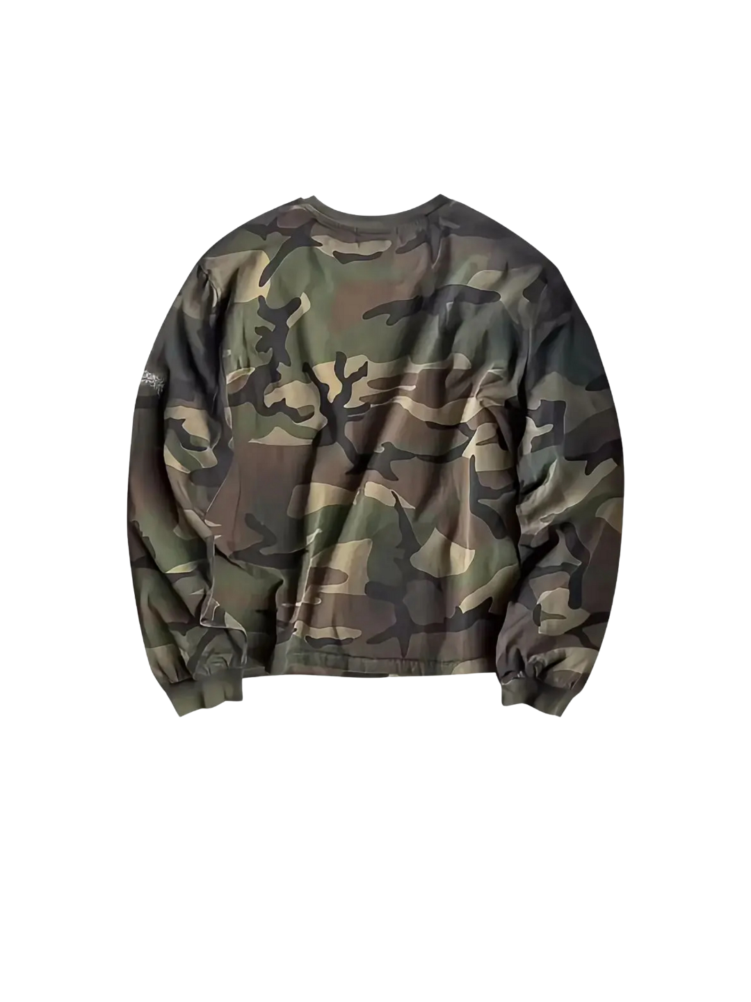 Camo Sprayed Dirty Wash Long Sleeve Boxy Tee