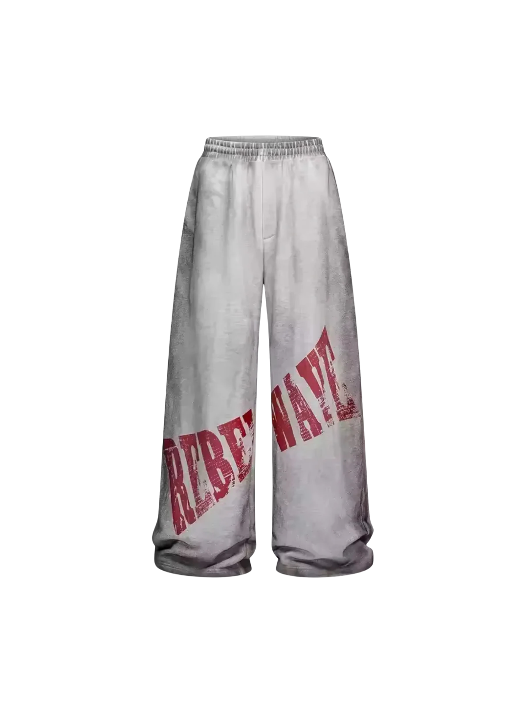 Distressed Reversible Slogan Sweatpants