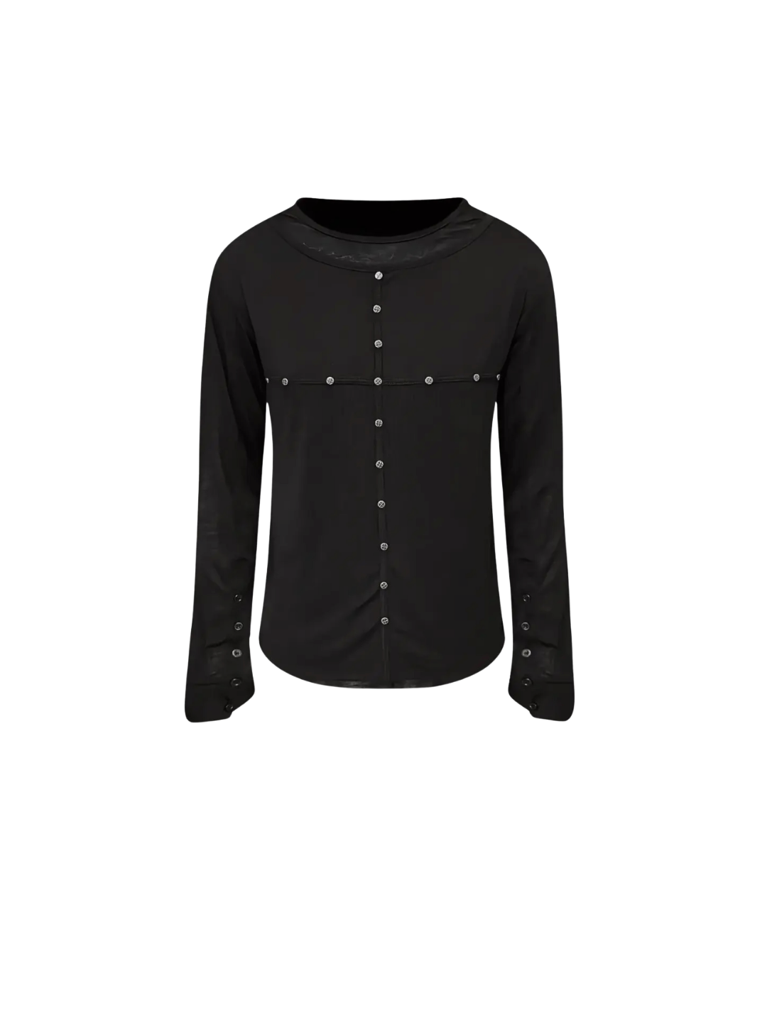 Layered Riveted Cross LS Tee