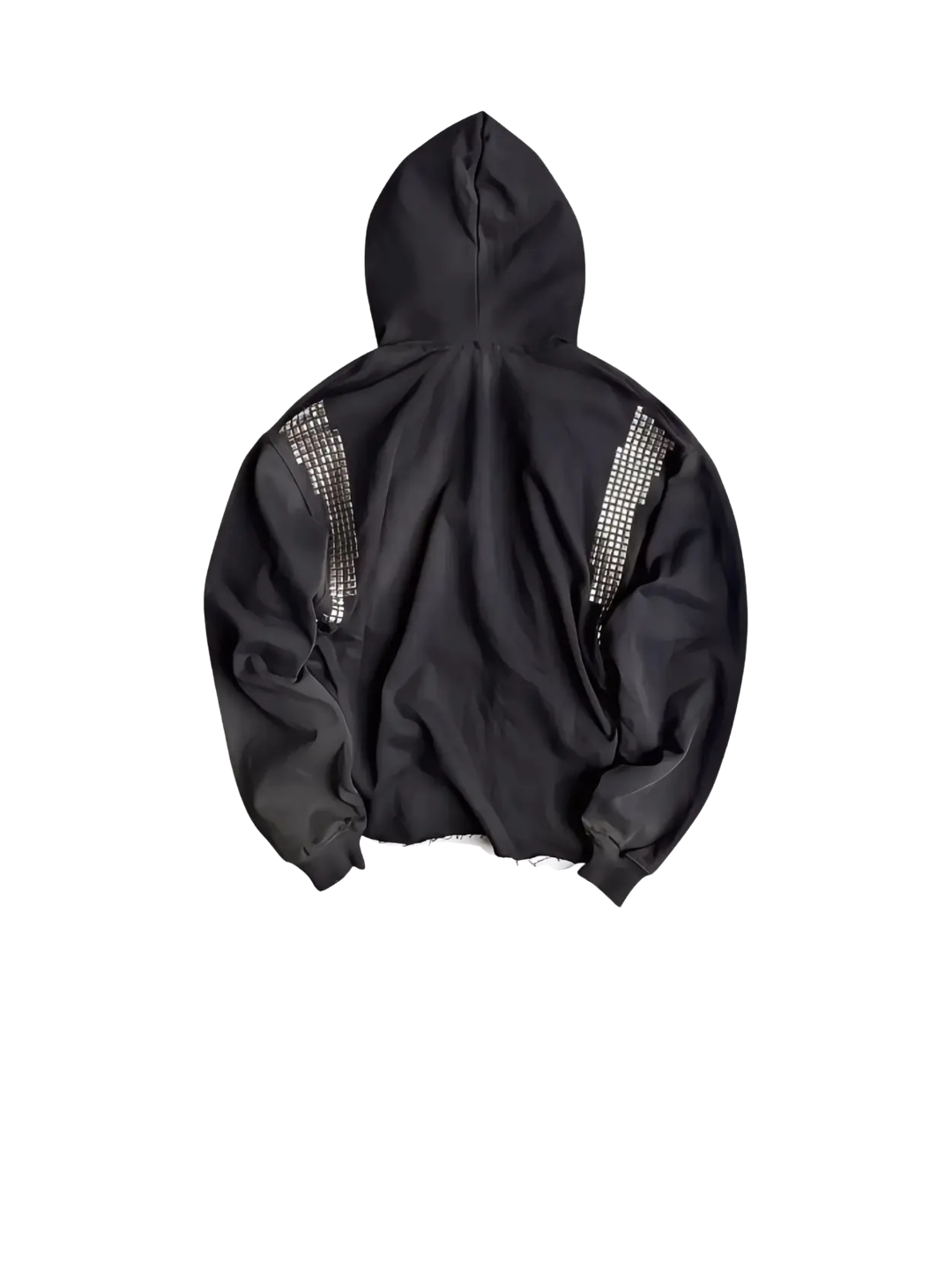 Rhinestone and Rivet Short Wide Leg Washable Sprayed Hoodie