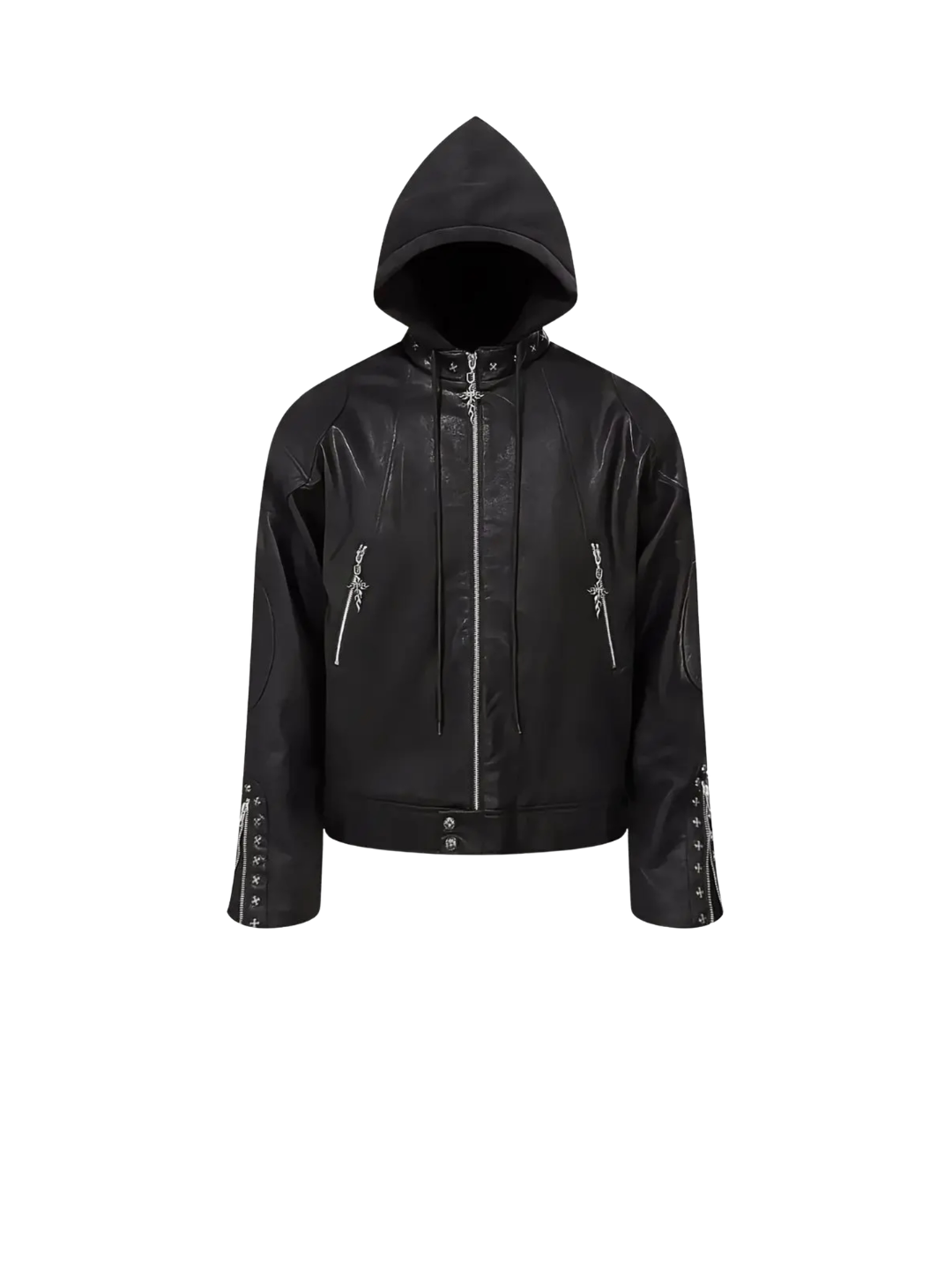 Heavy Duty Faux Two Piece Padded PU Leather Jacket