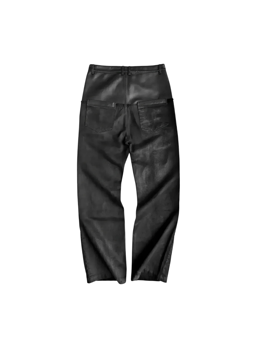 Double Waist Waxed Destroyed Jeans