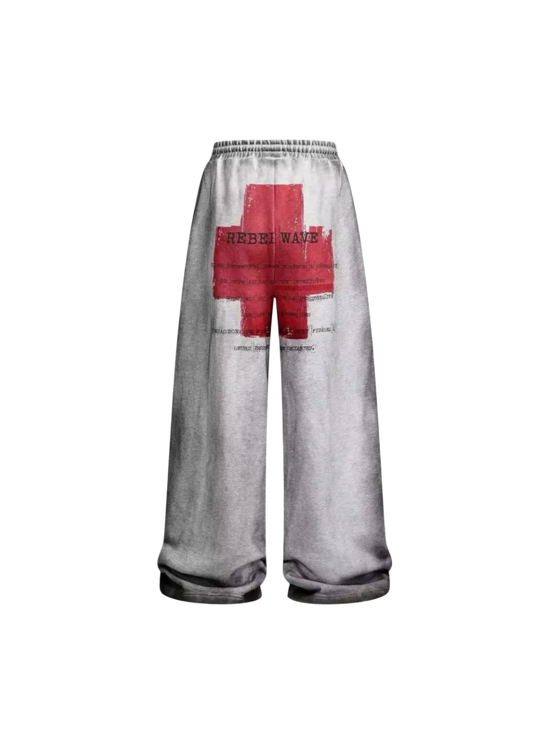 Distressed Reversible Slogan Sweatpants