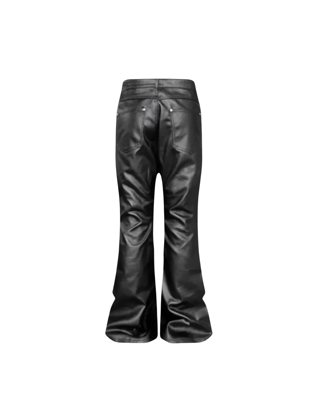 Banded Wax Leather Bell Pants