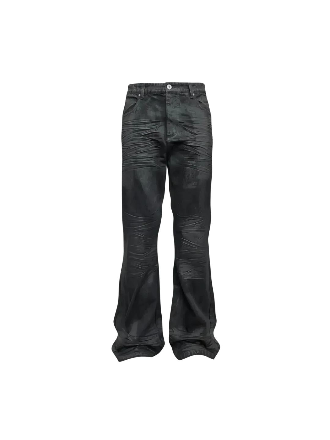 Gothic Metal Waxed Flare Jeans