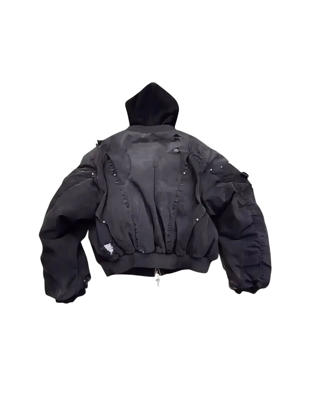 x GOJOYJINNI Washed Round Shaped Bomber Double Layered Hat Aviation Jacket