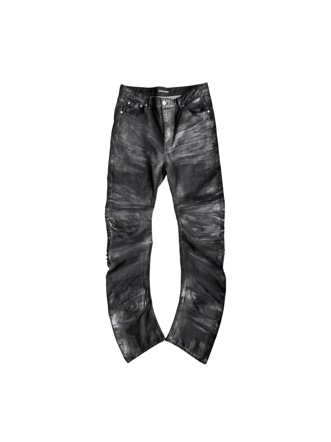 Curved Bamboo Joint Washed Brushed Wax 3D Jeans