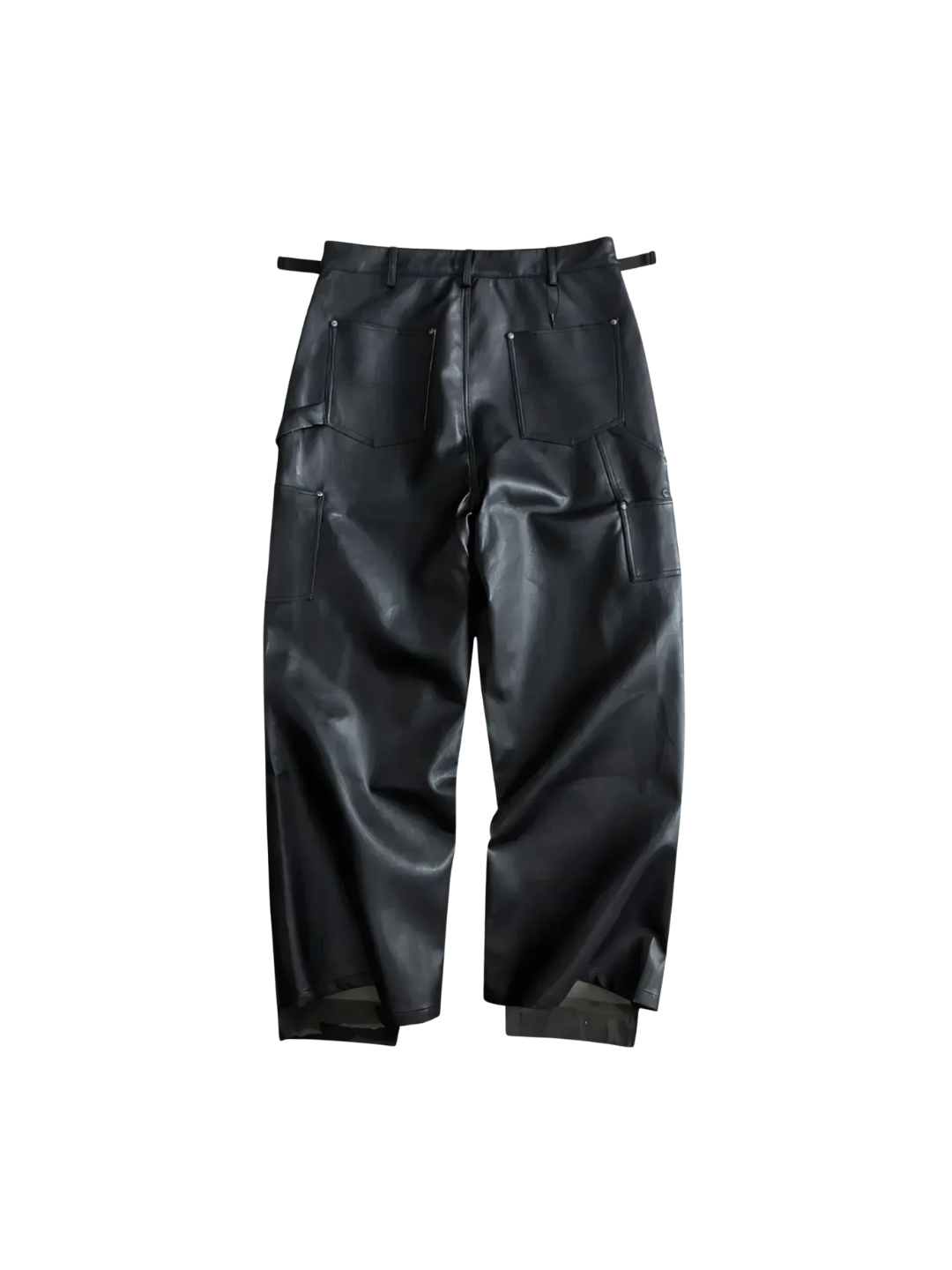 Camouflage Patchwork Leather Distressed Pants