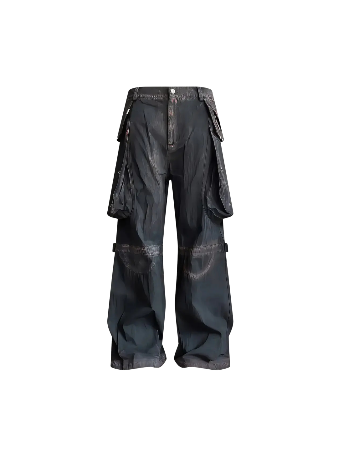 Brushed Dirty Painted Flared Cargo Pants