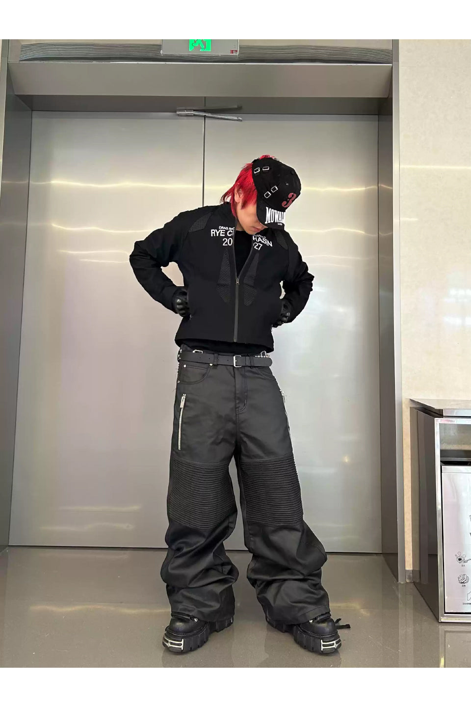 Brush Wax Knee Baggy Racing Cargo Pants
