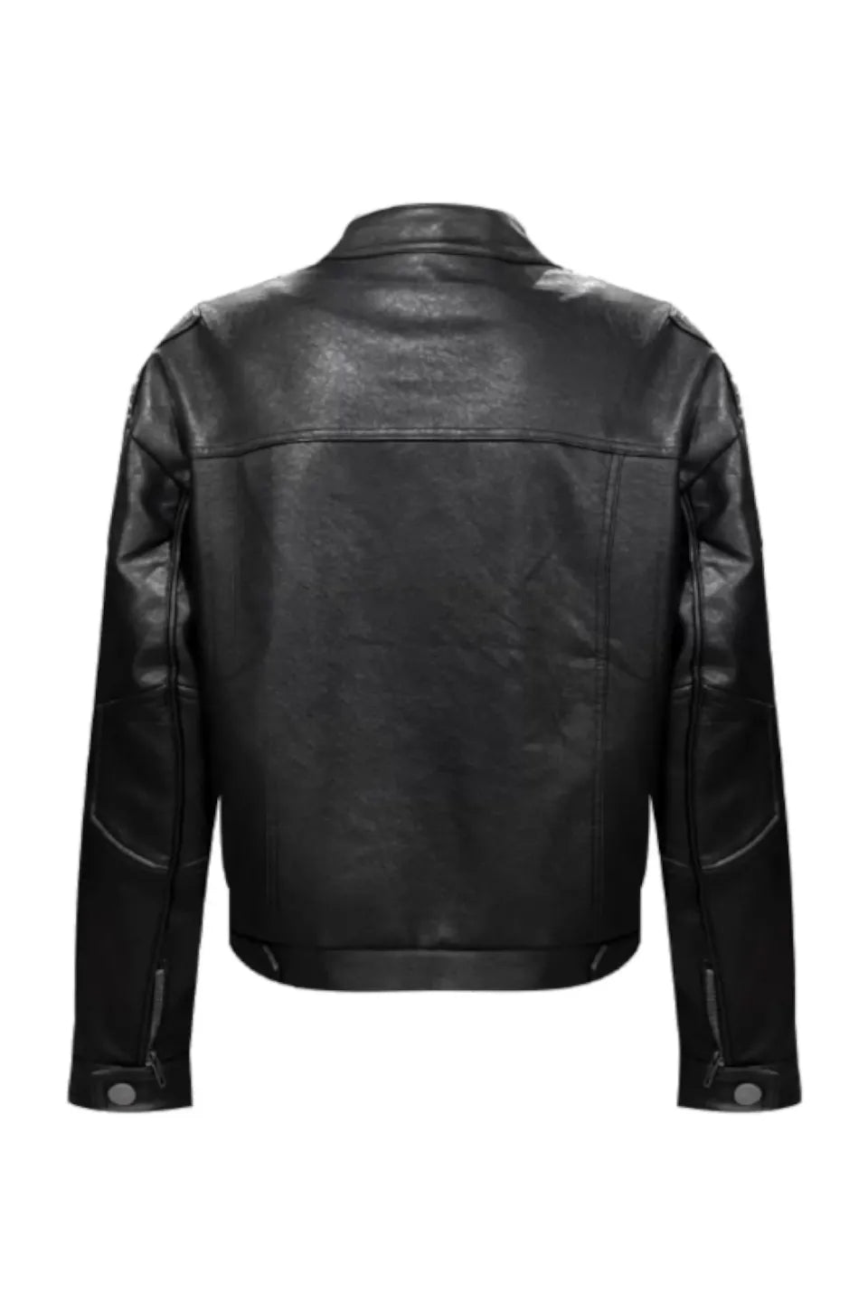 Buckle Closure Leather Jacket