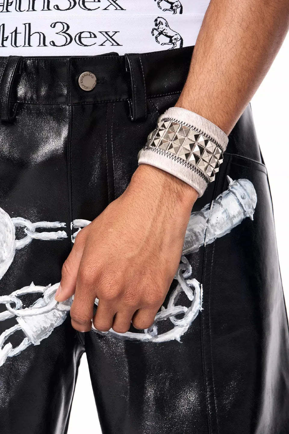 Cowhide Studded Bracelet