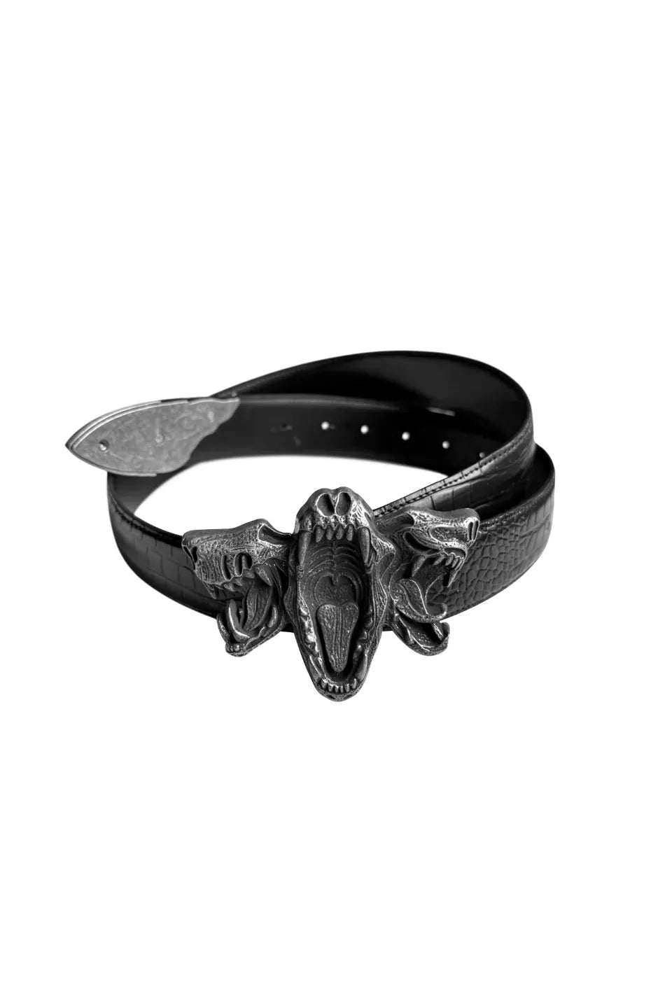 Crocodile Embossed Skeleton Belt