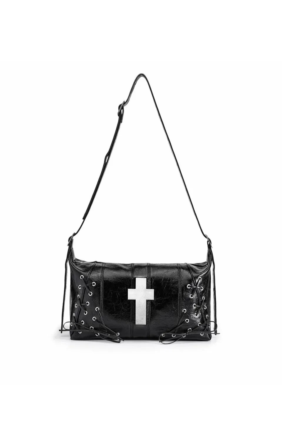 Cross Lace Up Shoulder Bag