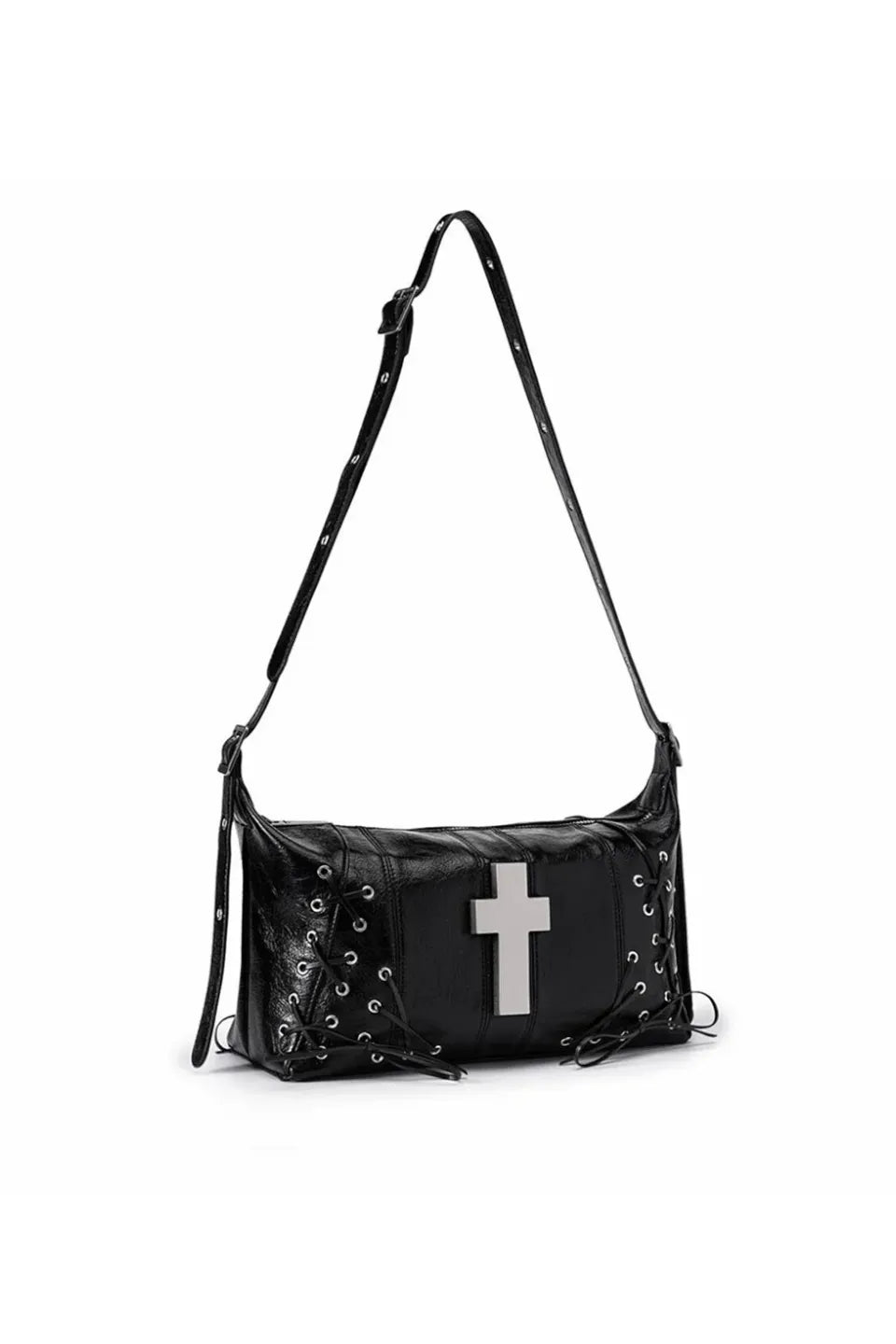 Cross Lace Up Shoulder Bag