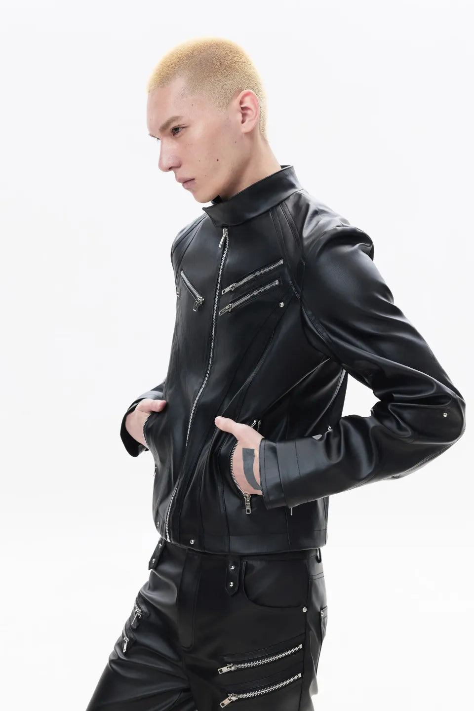 Deconstruct Zip Biker Jacket