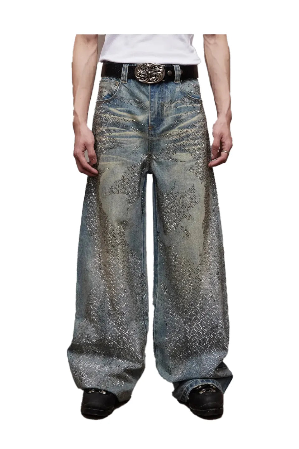 Dirty Washed Diamond Wide Leg Jeans｜DACULT ロングパンツ メンズ