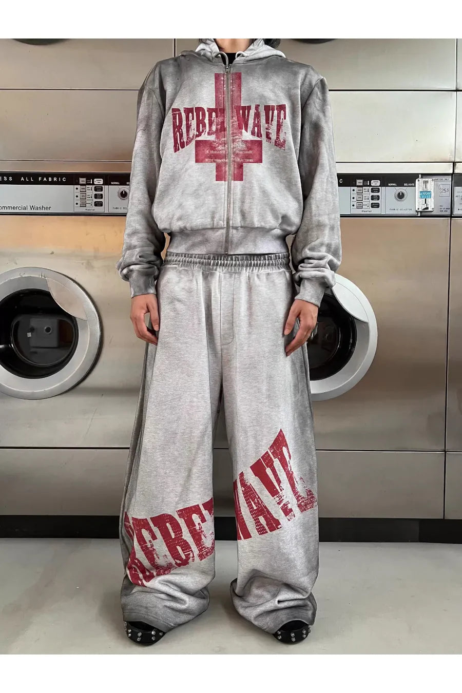 Distressed Slogan Hoodie