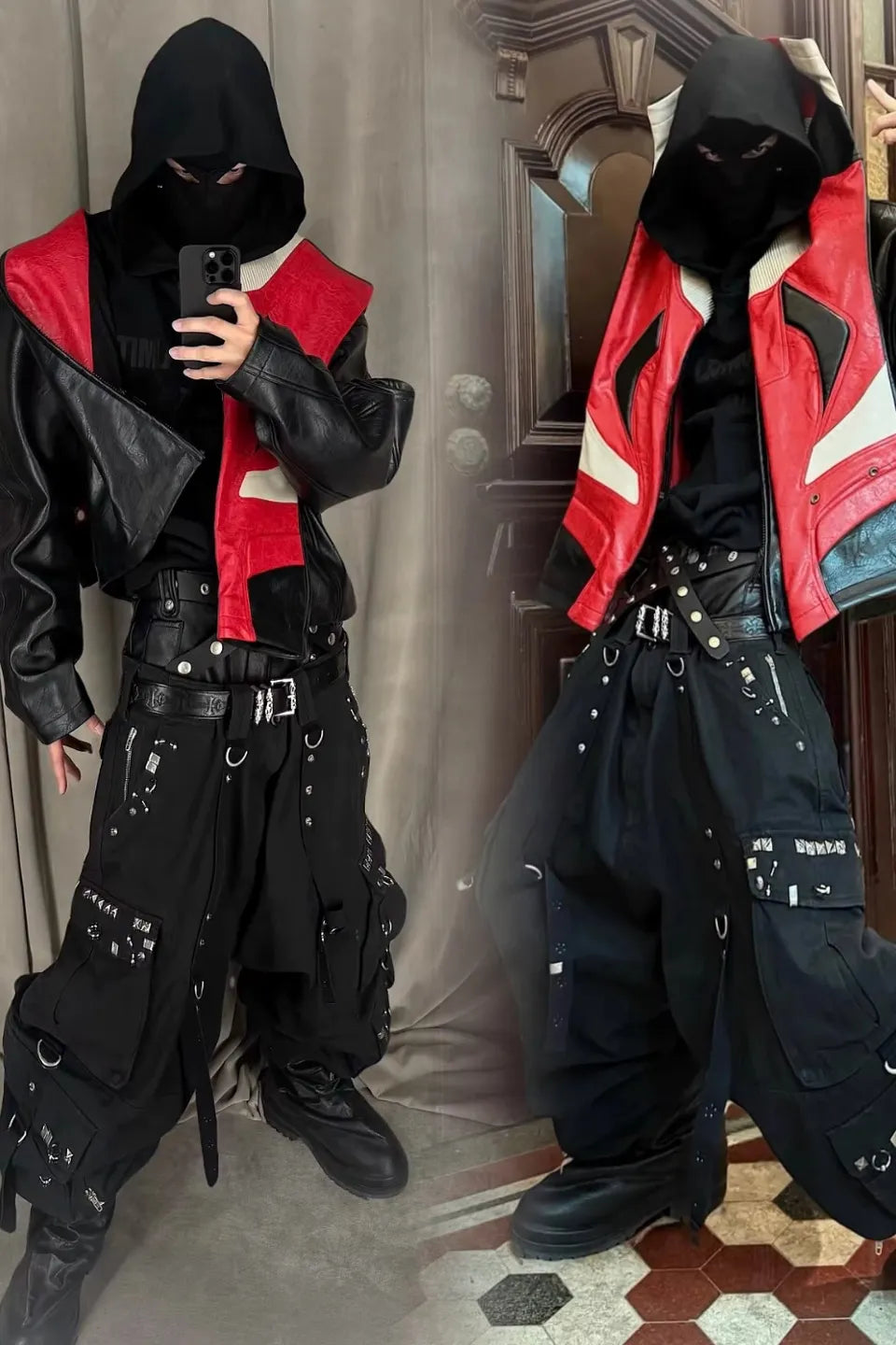 Embroidered Slogan Mask Oversized Hoodie