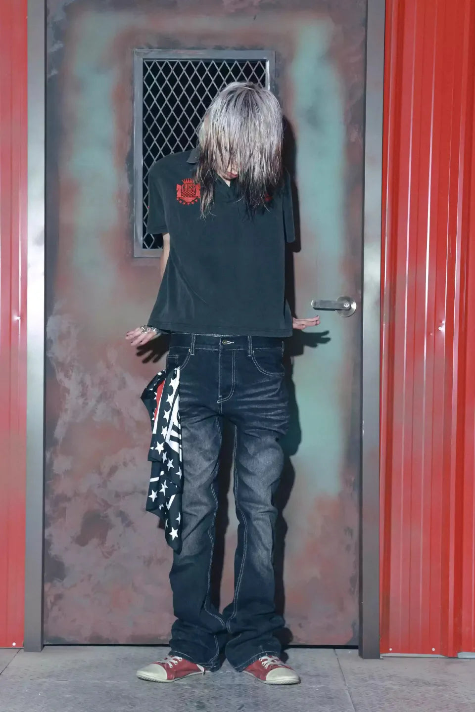 Ghost Scratch Washed Black Jeans
