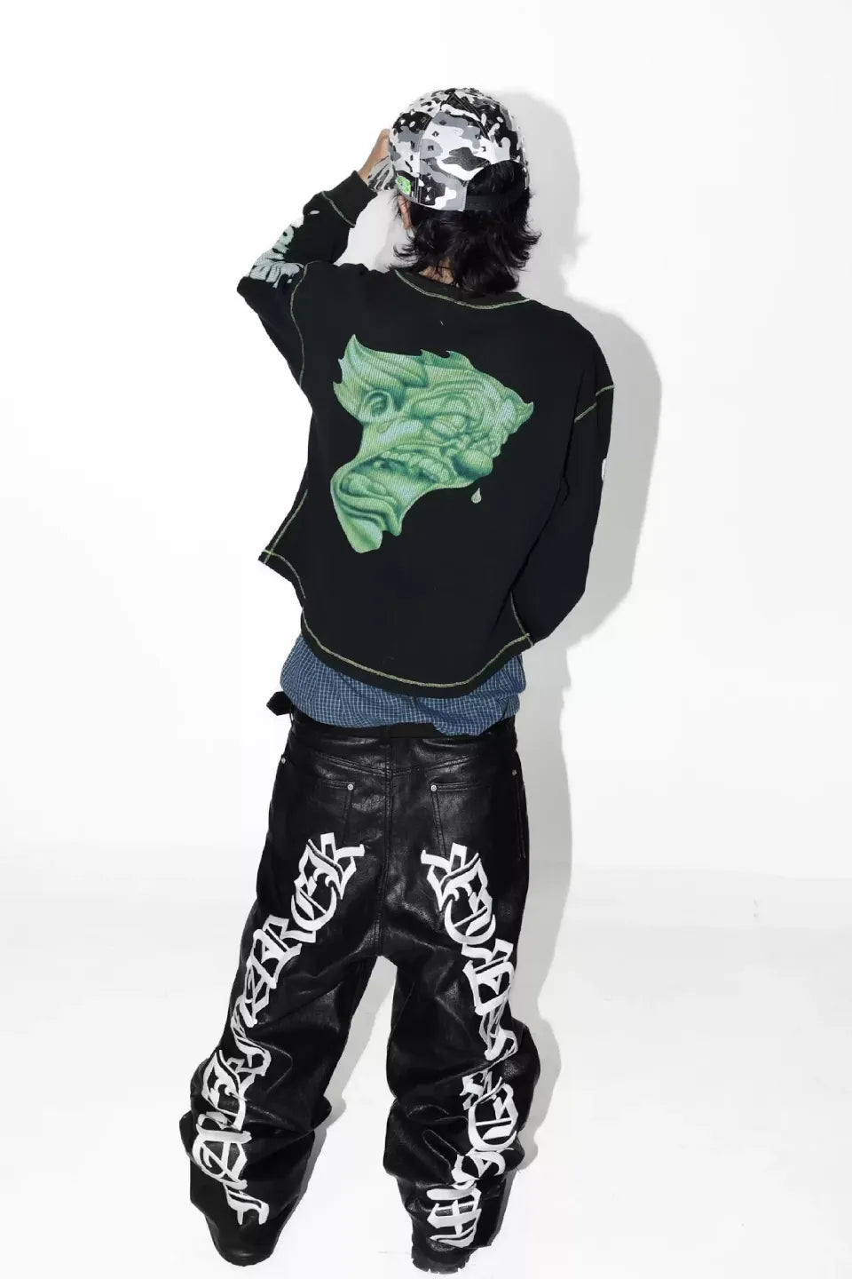 Green Stitching Waffle Joker T-shirt
