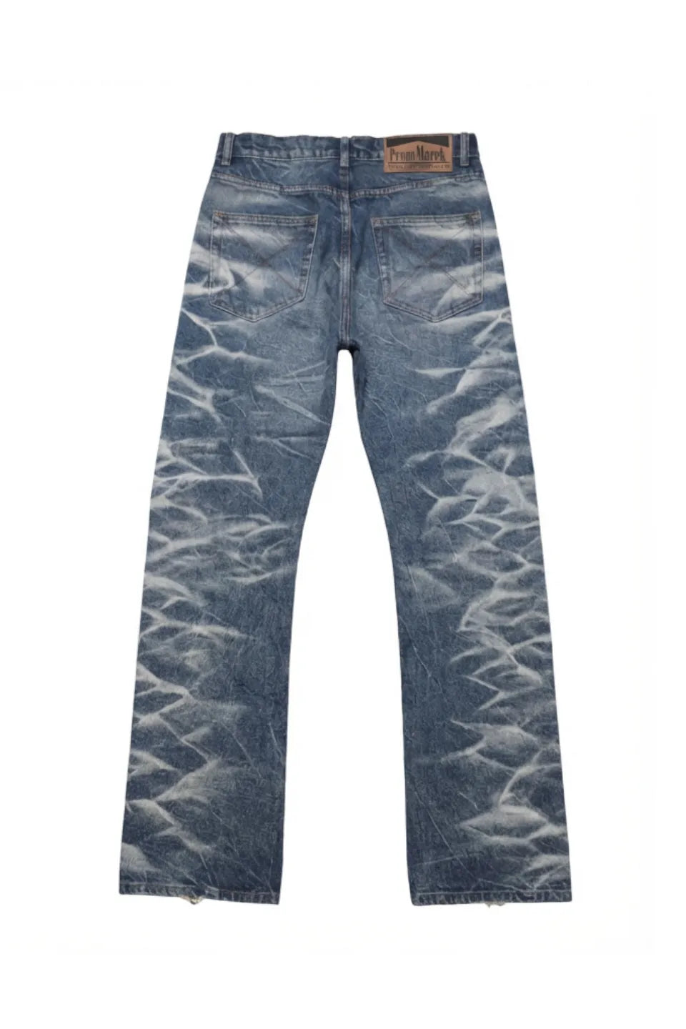 Lightning Pattern Faded Denim