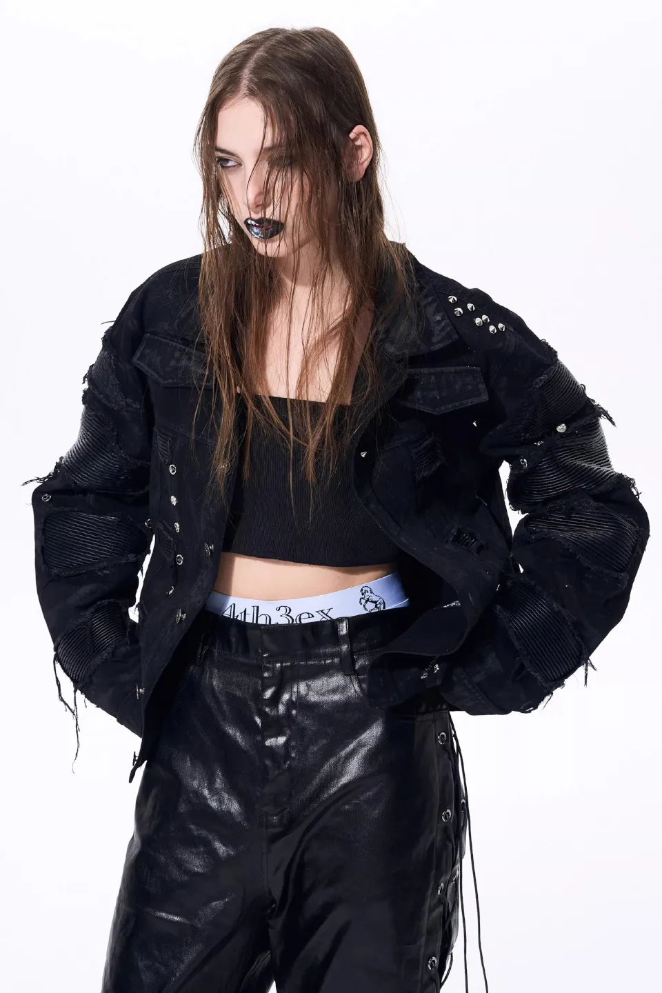 Metallic Studded Waxed Jacket