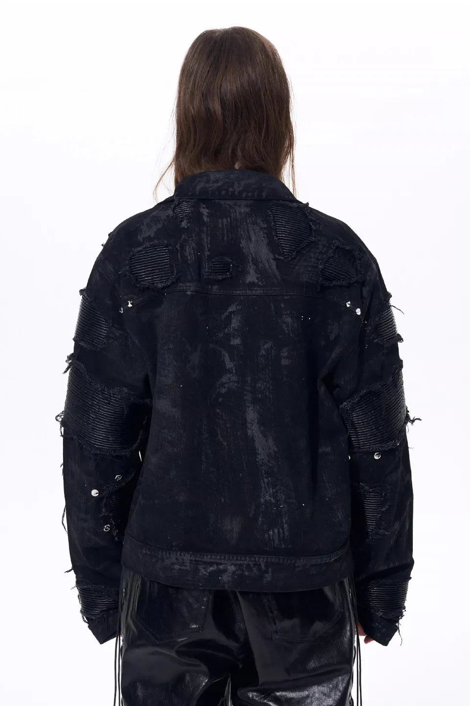 Metallic Studded Waxed Jacket