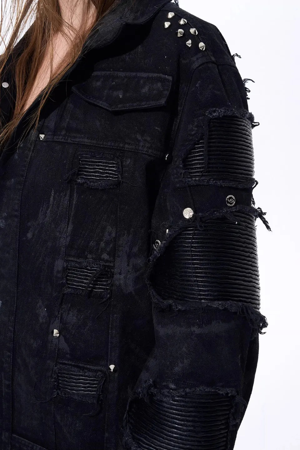 Metallic Studded Waxed Jacket