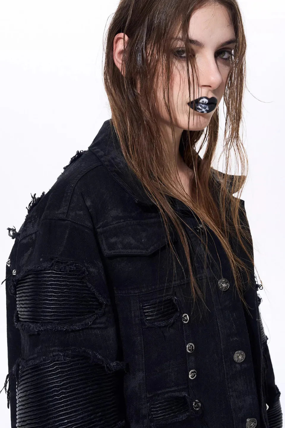 Metallic Studded Waxed Jacket