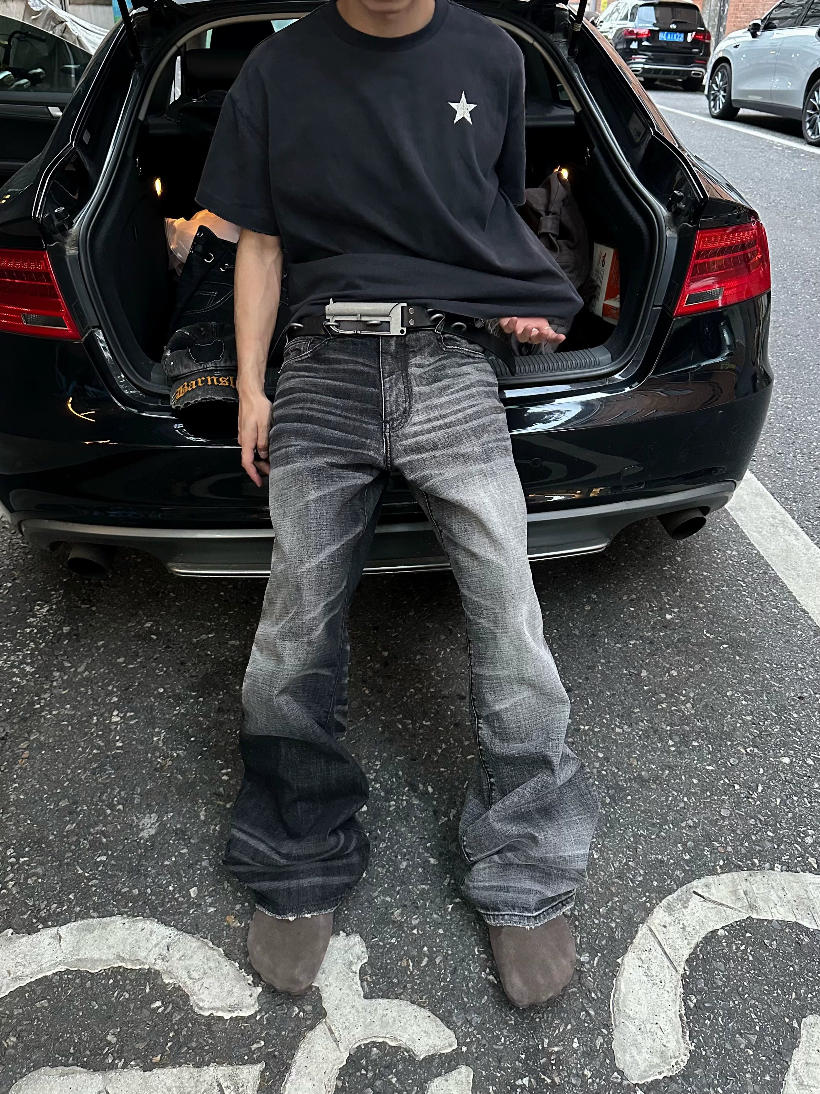 AØT Washed Loose Straight Jeans